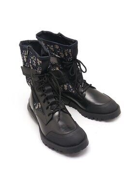 Dior Combat High Top Boots 42 Oblique Black And Navy